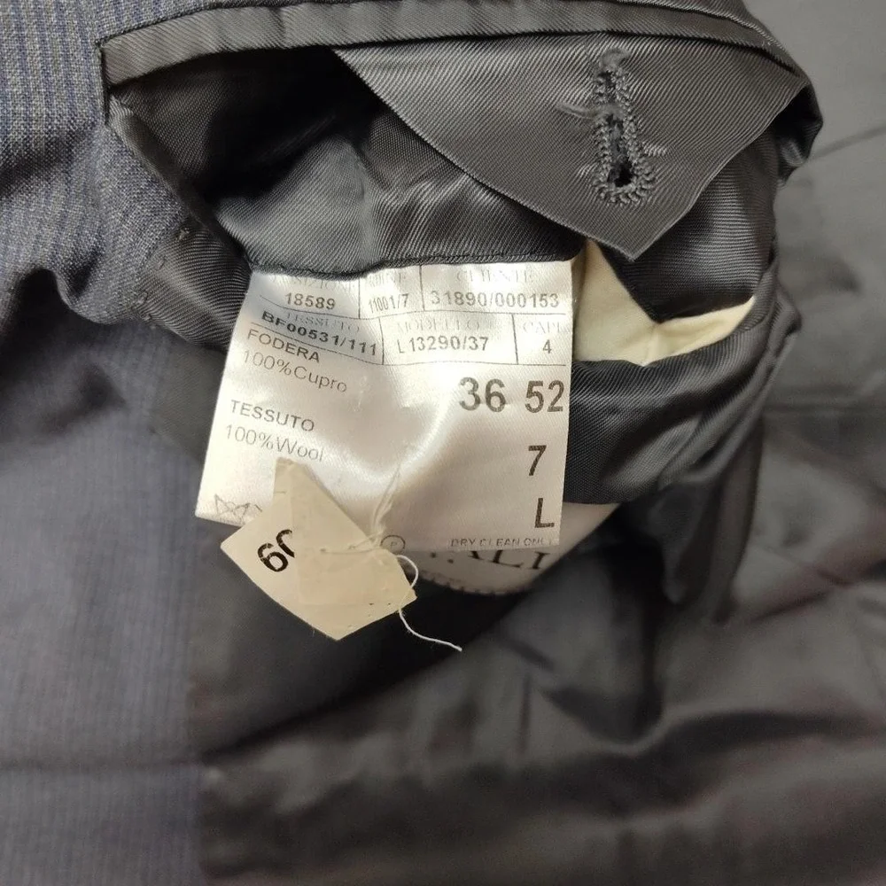Canali Suit‎ Jacket Mens 52 42R Gray Pinstripe Wool 2 Button Blazer Made Italy